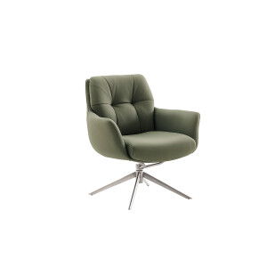 Lounge Sessel ASSENTO C mit Armlehne Leder olive