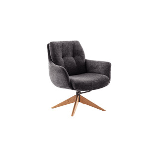Lounge Sessel ASSENTO C mit Armlehne Strukturgewebe anthrazit