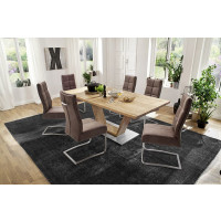 Esszimmerstühle Freischwinger SALVA 2 sand Flachrohr Edelstahl