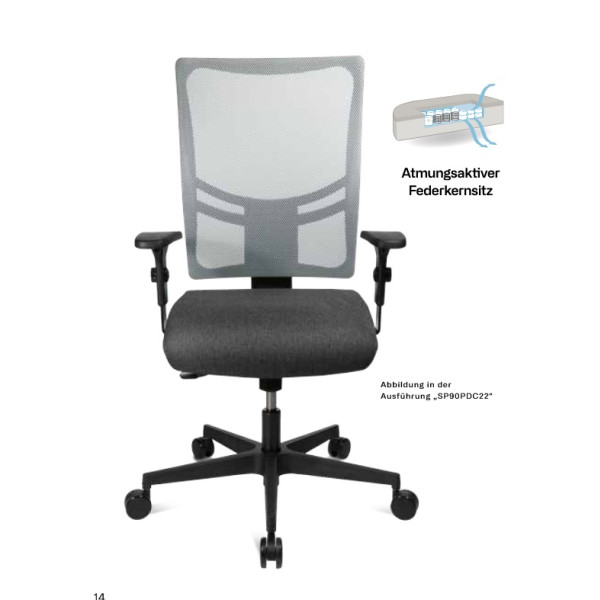 Topstar Bürodrehstuhl Comfort SY schwarz Rücken weiss