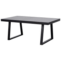 Gartentisch Ausziehtisch 180/240x100cm mit Kufengestell, Alu anthrazit + Glas in Keramikoptik