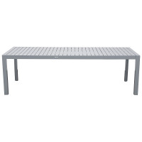 Gartentisch Ausziethsich 195/255x120cm, Alu silbergrau