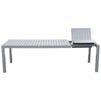 Gartentisch Ausziethsich 195/255x120cm, Alu silbergrau