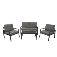 Loungeset 4-teilig Aluminium anthrazit