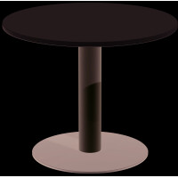 Konferenztisch Tellerfuß, Kreisform, feste Höhe, D-900x720, Lichtgrau