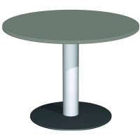 Gera Bistrotisch Konferenztisch Tellerfuß Kreisform, feste Höhe, D-1000x720, Onyx