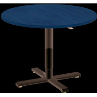 Konferenztisch mit Hubsäule, Kreisform, feststehend, D-900x680-1120, Buche