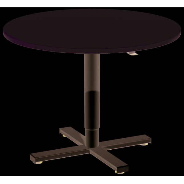 Konferenztisch mit Hubsäule, Kreisform, feststehend, D-900x680-1120, Lichtgrau