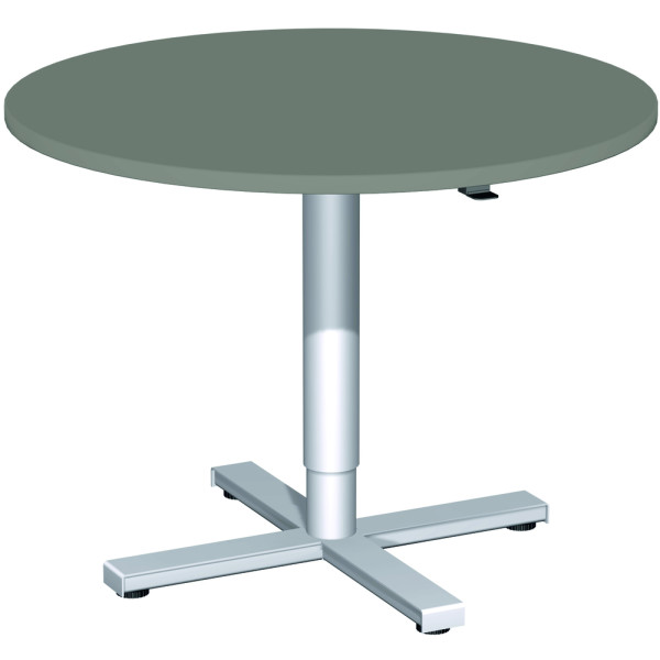 Gera Besprechungstisch Konferenztisch mit Hubsäule Kreisform feststehend D-900x680-1120, Onyx