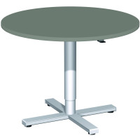 Gera Besprechungstisch Konferenztisch mit Hubsäule Kreisform feststehend D-900x680-1120, Onyx