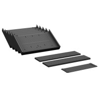 Gera Container-Einrichtungs-Set für Kunststoff-Schubfächer bestehend aus: 2 Stück Querausfachungen, 1 Stück Längsausfachung, 6 Stück Schrägablagen, Schwarz