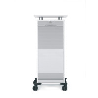 Gera Rollladencaddy mit Schubladen, inkl. 4 Rollen, davon 2 feststellbar, abschließbar, Silber/Weiß