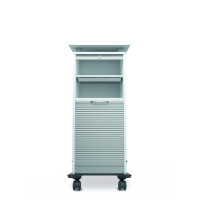 Gera Rollladencaddy mit Schubladen, inkl. 4 Rollen, davon 2 feststellbar, abschließbar, Silber/Weiß