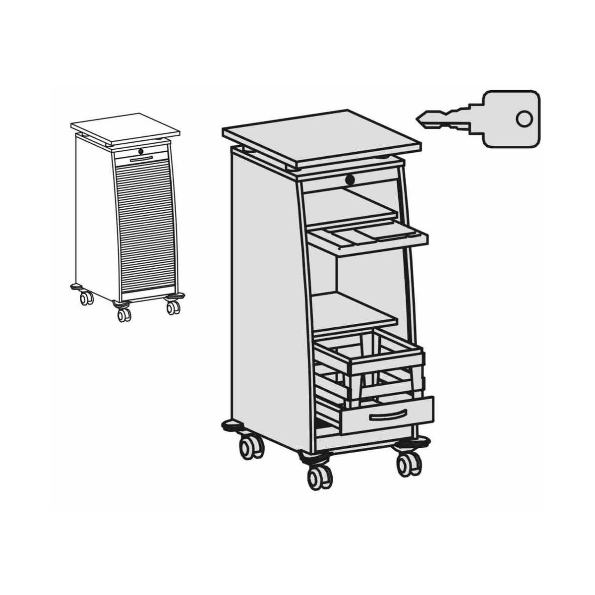 Gera Rollladencaddy mit Hängeregistraturauszug,...