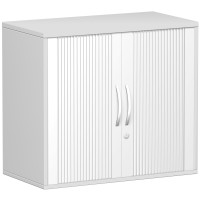 Gera Anstell-Querrollladenschrank Oberboden 25 mm, mit Stellfüßen, abschließbar, 800x425x720, Silber/Lichtgrau