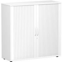 Gera Querrollladenschrank Oberboden 25 mm, mit Standfüßen, abschließbar, 1200x425x1182, Silber/Weiß