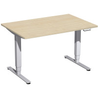 Gera Elektro Pro + Elektro-Hubtisch höhenverstellbar, 1200x800x625-1285, Ahorn/Silber