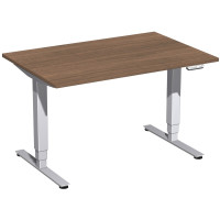 Gera Elektro Pro+ Elektro-Hubtisch höhenverstellbar, 1200x800x625-1285, Nussbaum/Silber