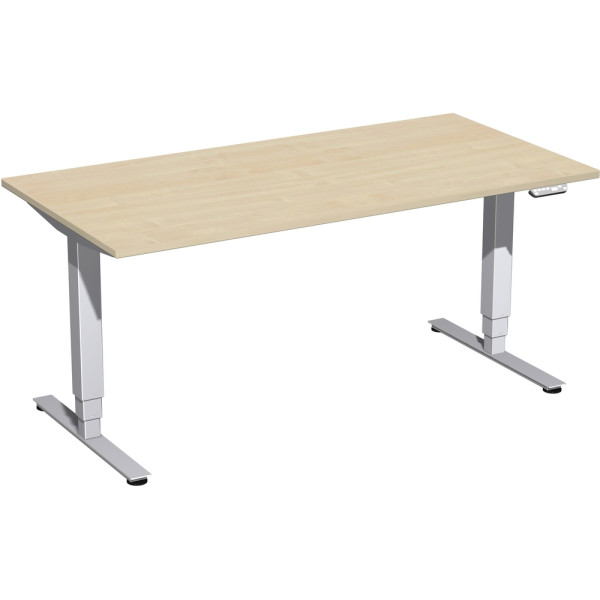 Gera Elektro Pro+ Elektro-Hubtisch höhenverstellbar, 1600x800x625-1285, Ahorn/Silber