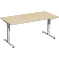 Gera Elektro Pro+ Elektro-Hubtisch höhenverstellbar, 1600x800x625-1285, Ahorn/Silber