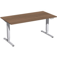 Gera Elektro Pro+ Elektro-Hubtisch höhenverstellbar, 1600x800x625-1285, Nussbaum/Silber