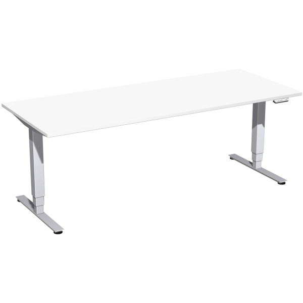 Gera Elektro Pro+ Elektro-Hubtisch höhenverstellbar, 2000x800x625-1285, Weiß/Silber