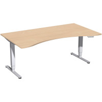 Gera Elektro Pro+ Elektro-Hubtisch höhenverstellbar, 1800x1000x625-1285, Buche/Silber