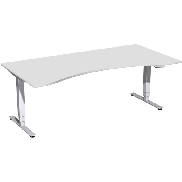 Gera Elektro Pro+Elektro-Hubtisch höhenverstellbar, 2000x1000x625-1285, Lichtgrau/Silber