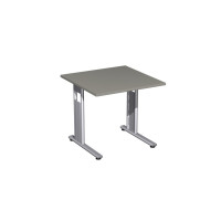 Gera Flex Schreibtisch feste Höhe, 800x800x720, Onyx/Silber