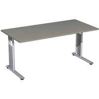Gera FLex Schreibtisch feste Höhe, 1800x800x720, Onyx/Silber