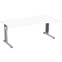 Gera PC-Schreibtisch rechts feste Höhe, 1800x1000x720, Onyx/Silber