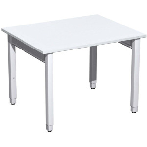 Gera Quadrat Pro Schreibtisch höhenverstellbar, 1000x800x680-860, Onyx/Silber