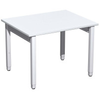 Gera Quadrat Pro Schreibtisch höhenverstellbar, 1000x800x680-860, Onyx/Silber