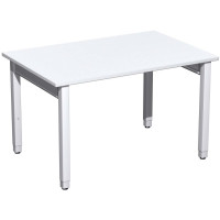 Gera Quadrat Pro Schreibtisch höhenverstellbar, 1200x800x680-860, Weiß/Silber