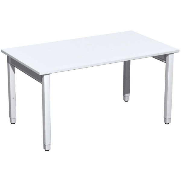 Gera Quadrat Pro Schreibtisch höhenverstellbar, 1400x800x680-860, Onyx/Silber