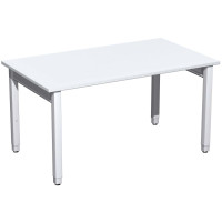 Gera Quadrat Pro Schreibtisch höhenverstellbar, 1400x800x680-860, Onyx/Silber