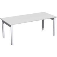 Gera Quadrat Pro Schreibtisch höhenverstellbar, 1800x800x680-860, Lichtgrau/Silber