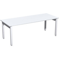 Gera Quadrat Pro Schreibtisch höhenverstellbar, 2000x800x680-860, Onyx/Silber