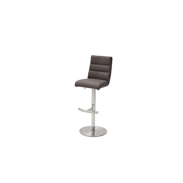 Barhocker Tresenhocker GIULIA B Barstuhl mit Griff Nubuklederoptik braun Edelstahl
