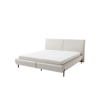Polsterbett Pula 140x200 Stoff Sereno creme Fuss Metall schwarz