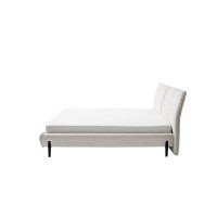 Polsterbett Pula 140x200 Stoff Sereno creme Fuss Metall schwarz
