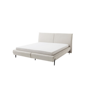 Polsterbett Pula 160x200 Stoff Sereno creme Fuss Metall schwarz