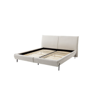 Polsterbett Pula 160x200 Stoff Sereno creme Fuss Metall schwarz