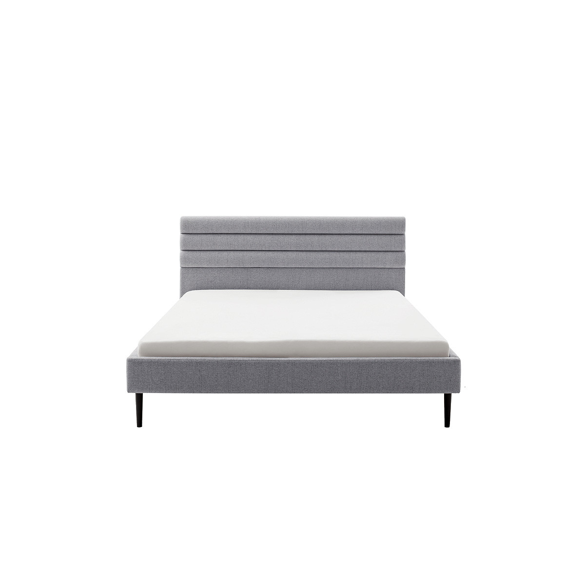 Polsterbett Agadir 140x200 Stoff Neve grau Holzfuß...