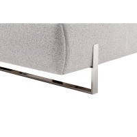 Polsterbett Sabetta 140x200 Stoff Puente hellgrau Metallkufe chrom