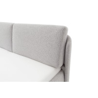 Polsterbett Sabetta 140x200 Stoff Puente hellgrau Metallkufe chrom