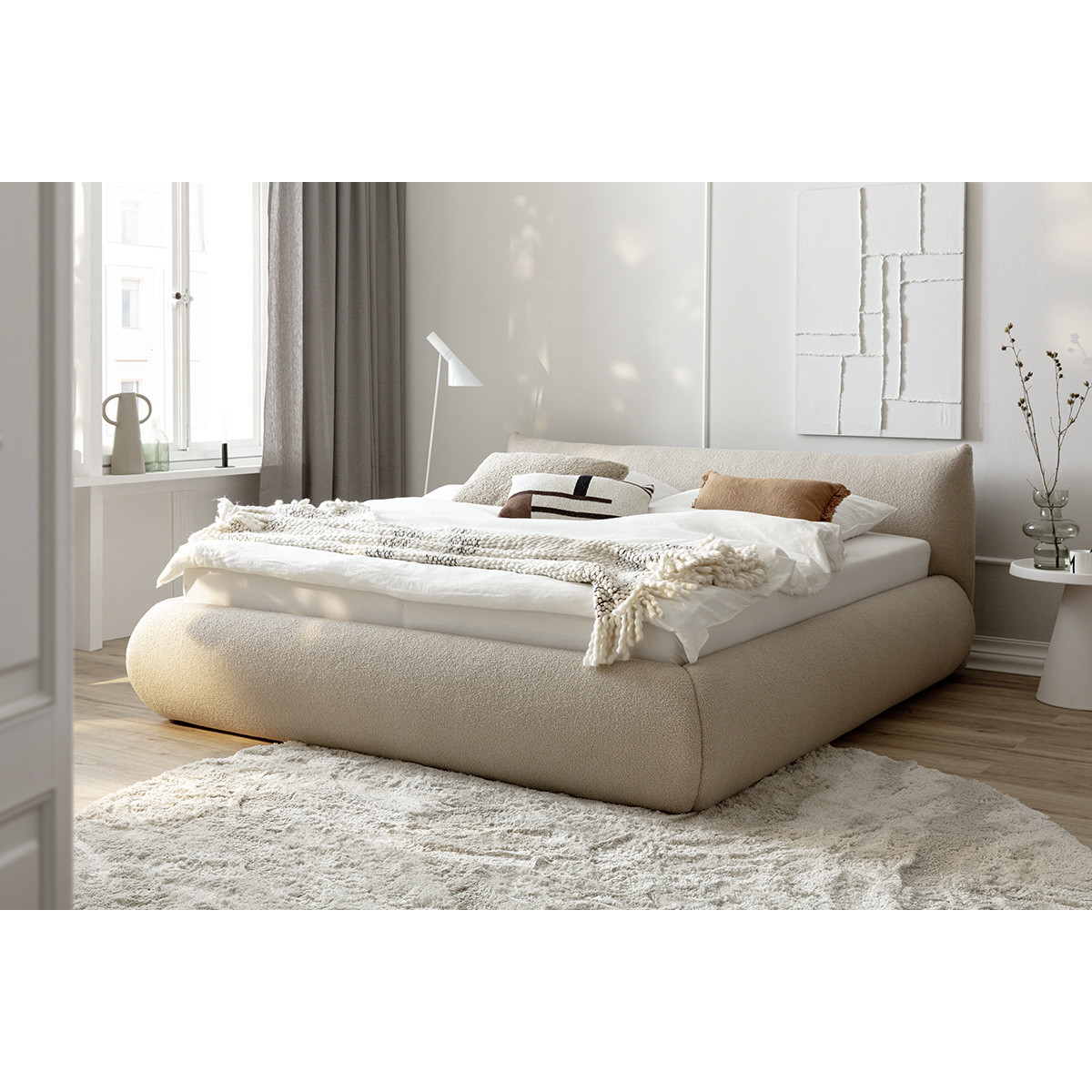 Polsterbett Fortello 160x200 Stoff Marieta cappuccino