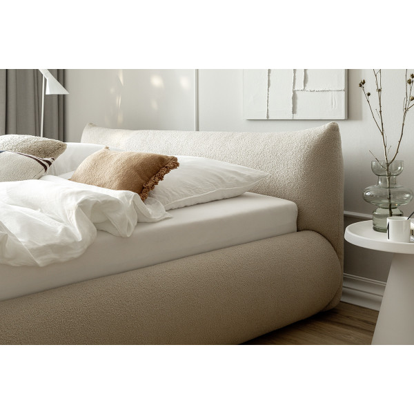 Polsterbett Fortello mit Stauraumfunktion 180x200 Stoff Marieta cappuccino