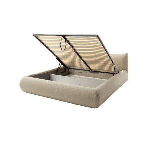 Polsterbett Fortello mit Stauraumfunktion 180x200 Stoff Marieta cappuccino