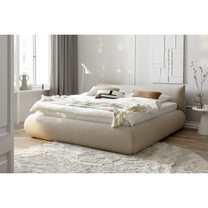 Polsterbett Fortello mit Stauraumfunktion 180x200 Stoff Marieta cappuccino